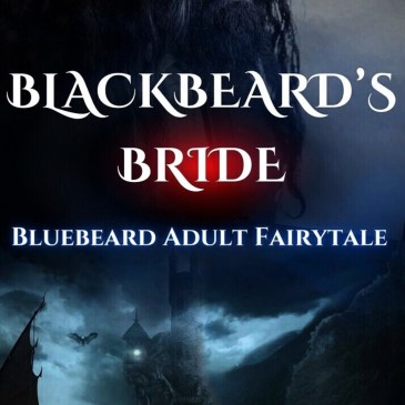 Book cover for Blackbeard's Bride showing bearded man and dark fantasy setting wirh a ship, a castle, anda running curvy woman in a white gown